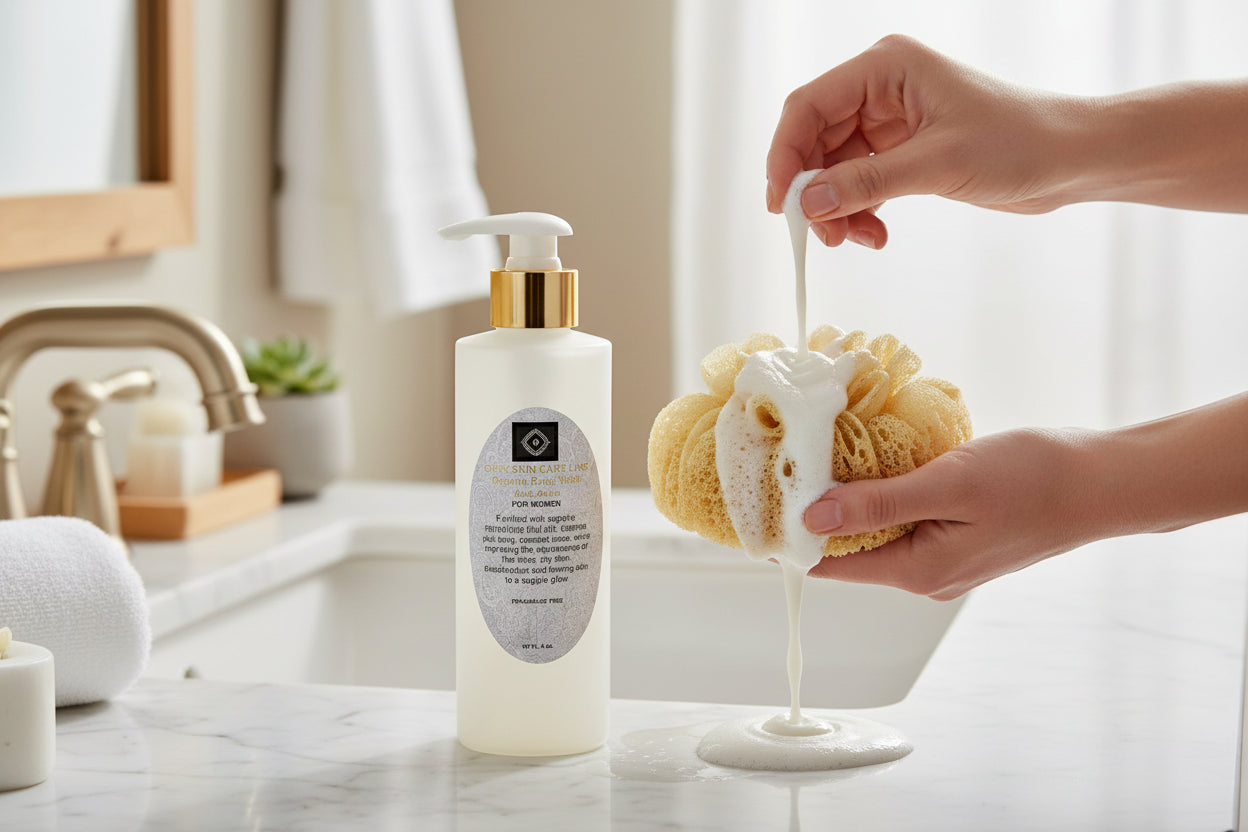 Organic Anti-Acne Body Wash with 11 organic fragrances for clearing and preventing body breakouts