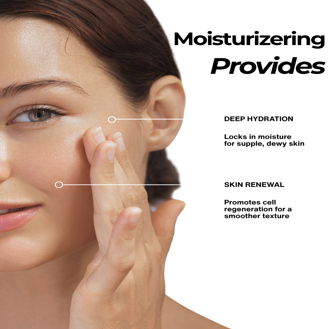"Natural face moisturizer showing organic formula for daily nourishment and glow