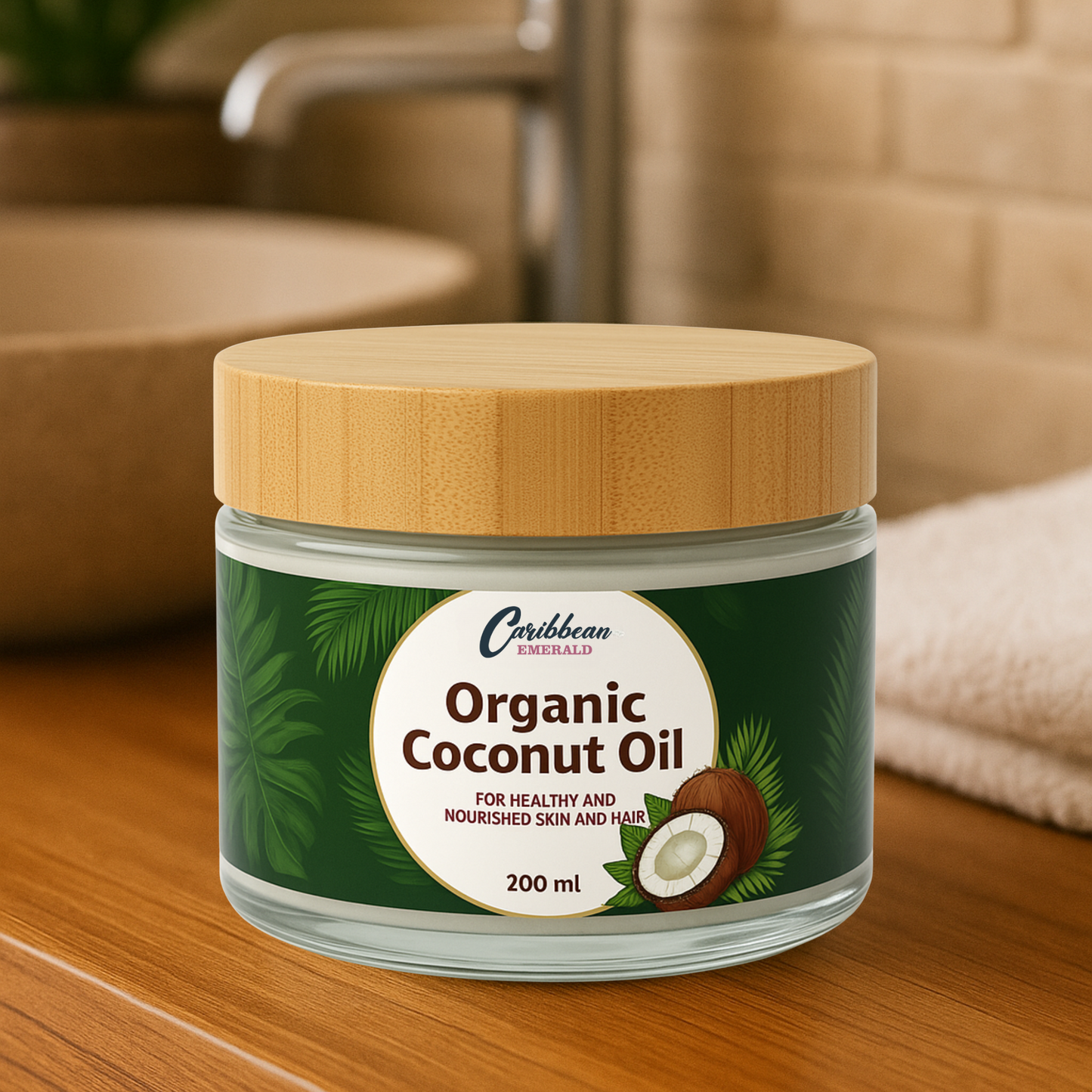 Organic Coconut Oil for cooking, skincare and hair care with pure virgin coconut