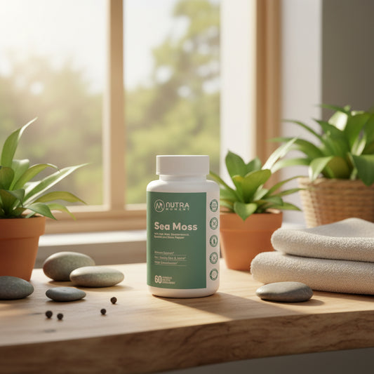 Organic Sea Moss with natural minerals and nutrients for immune support and wellness"