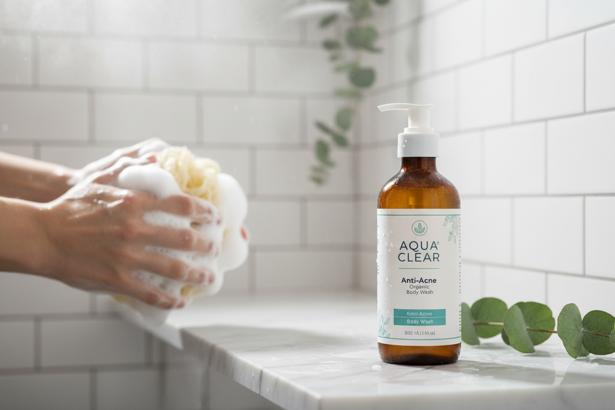Anti-Acne Body Wash with product bottle